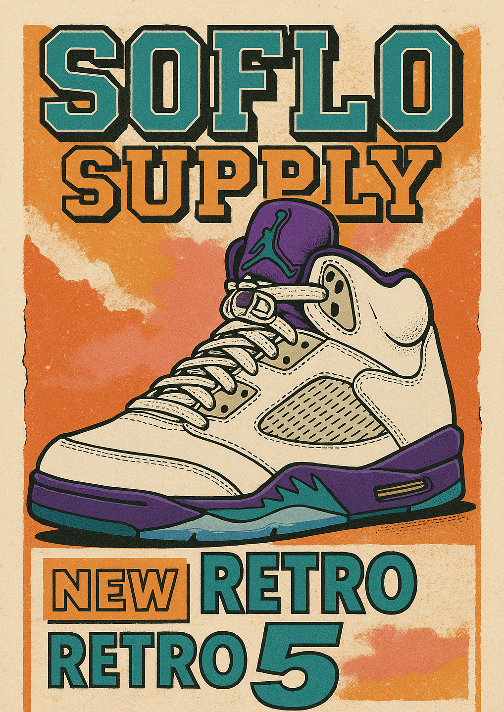 Air Jordan 5 Retro “Grape”HQ7978-100 – Size 8.5 – Lightly Worn